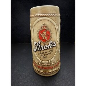 Vintage Stroh's Beer Stein Ceramarte Brazil Fire-Brewed Heritage Relief Mug